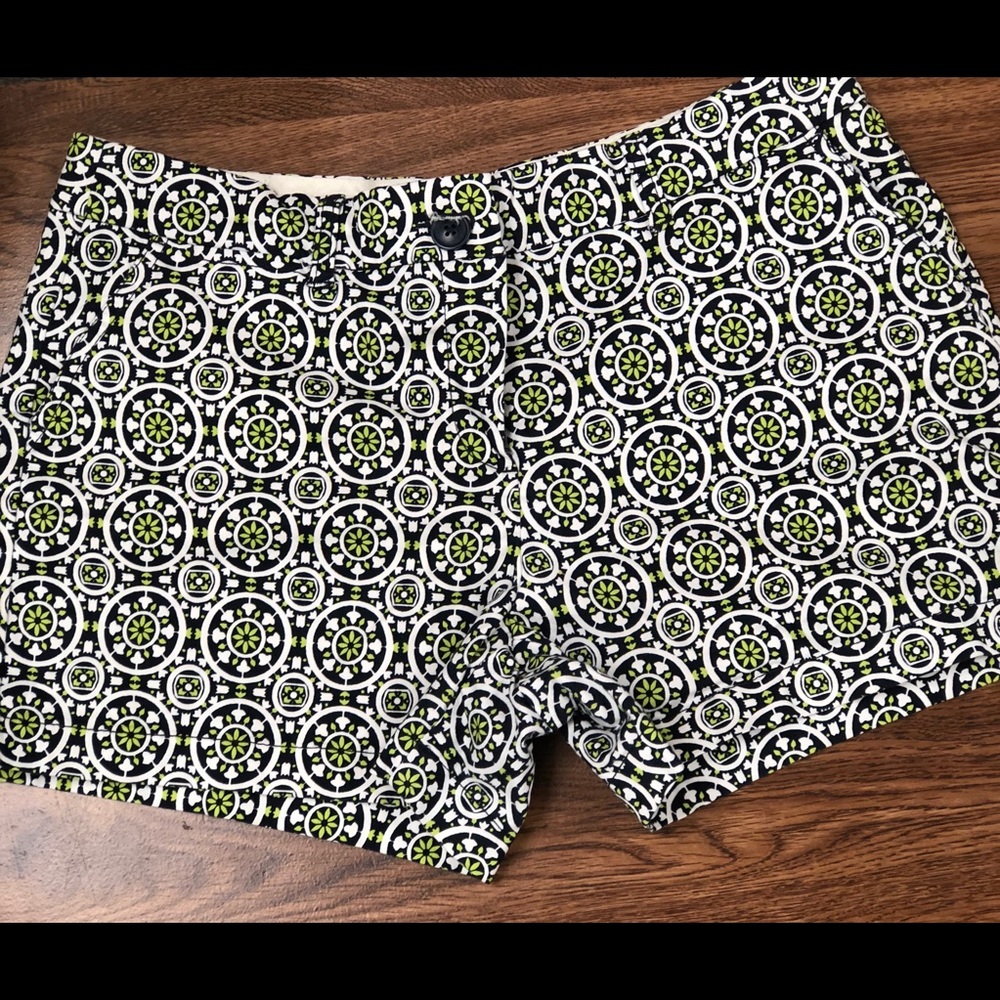 Petite Navy Blue Green geometric chino NWOT 4 inch